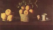 Still Life with Lemons,Oranges and Rose (mk08) Francisco de Zurbaran